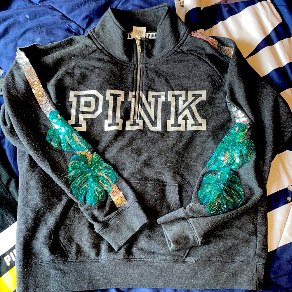 RARE GORGEOUS HTF* MED TROPICAL BLING 1/4 ZIP P/O